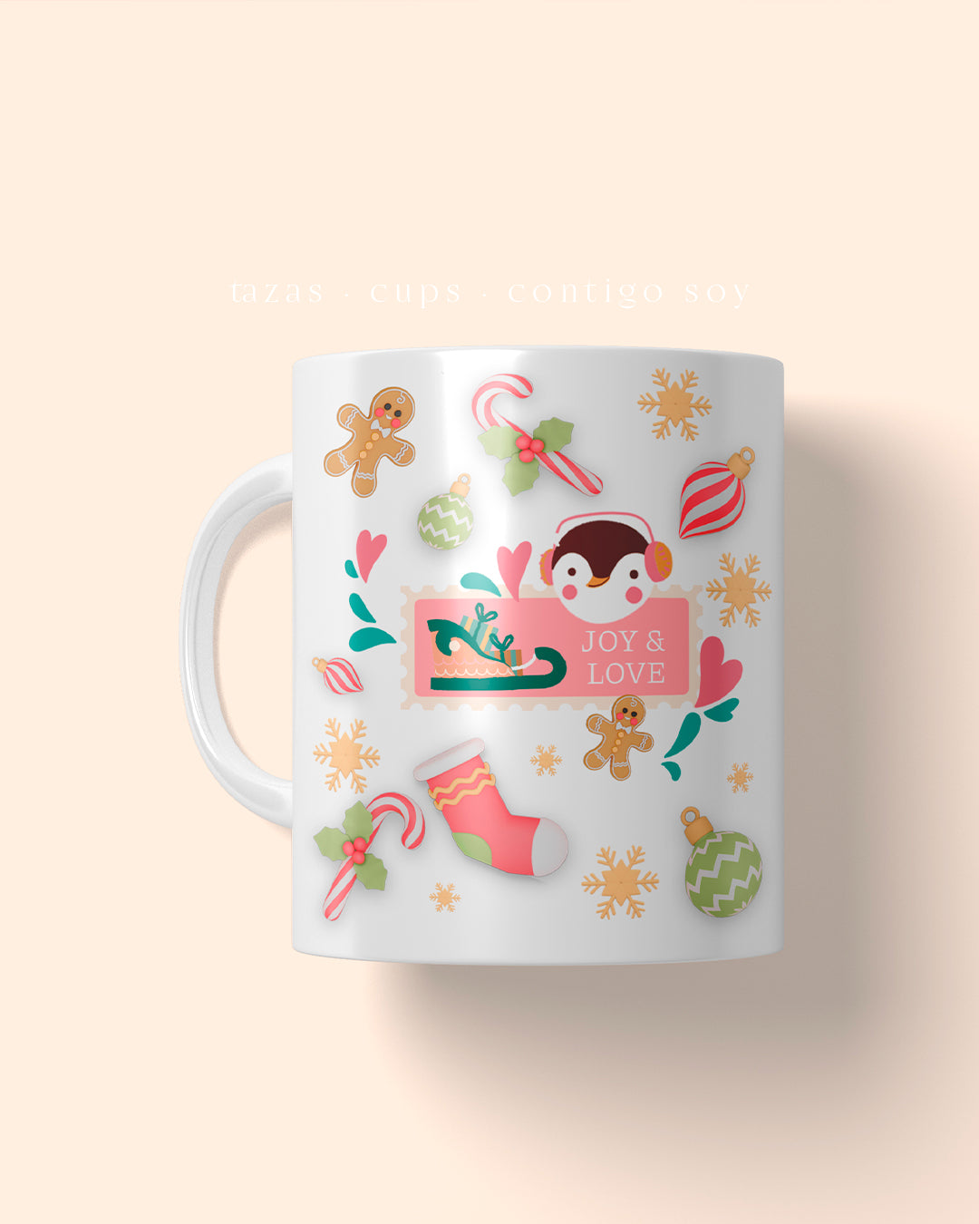 Feliz Navidad ☆Taza Ilustrada Contigo Soy ♡