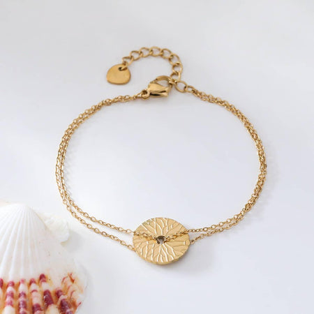 Brazalete (pulsera) de doble cadena y aro - contigosoy